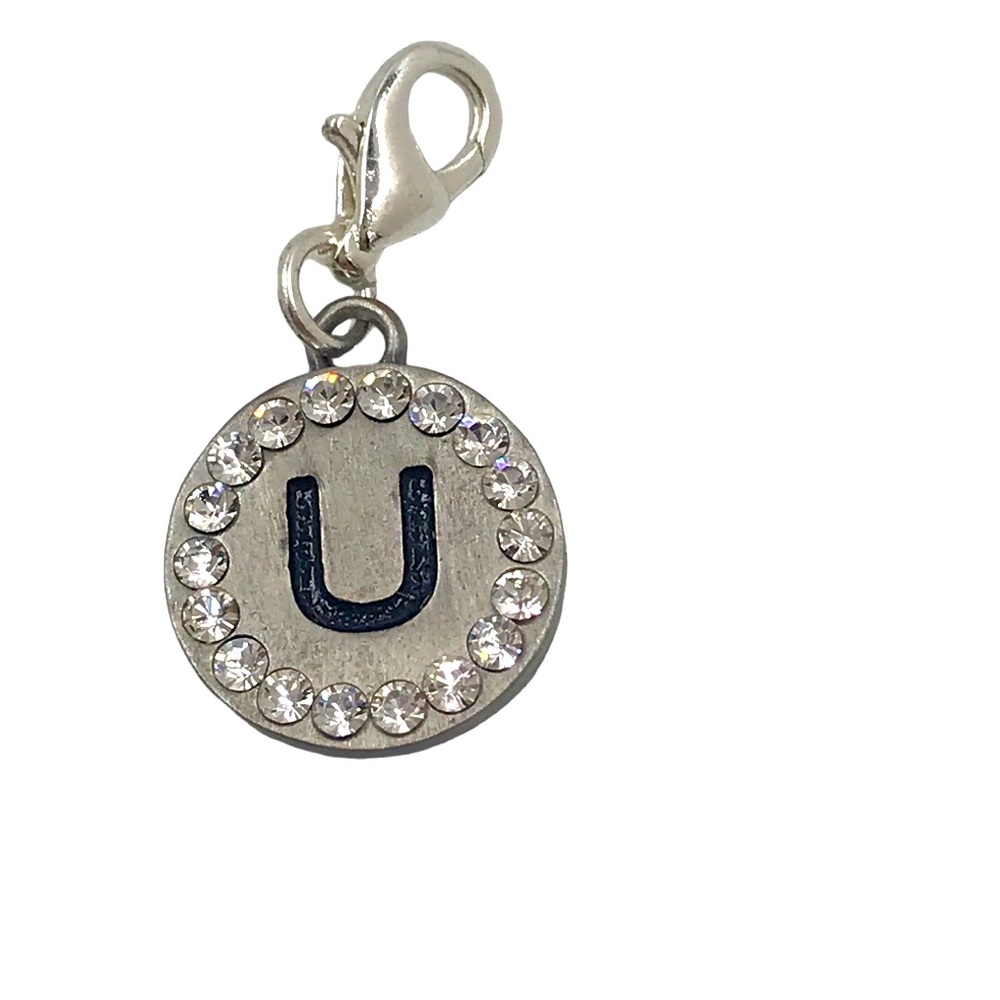 b*charmed Jeweled Round Letter “U” Charm/Pendant